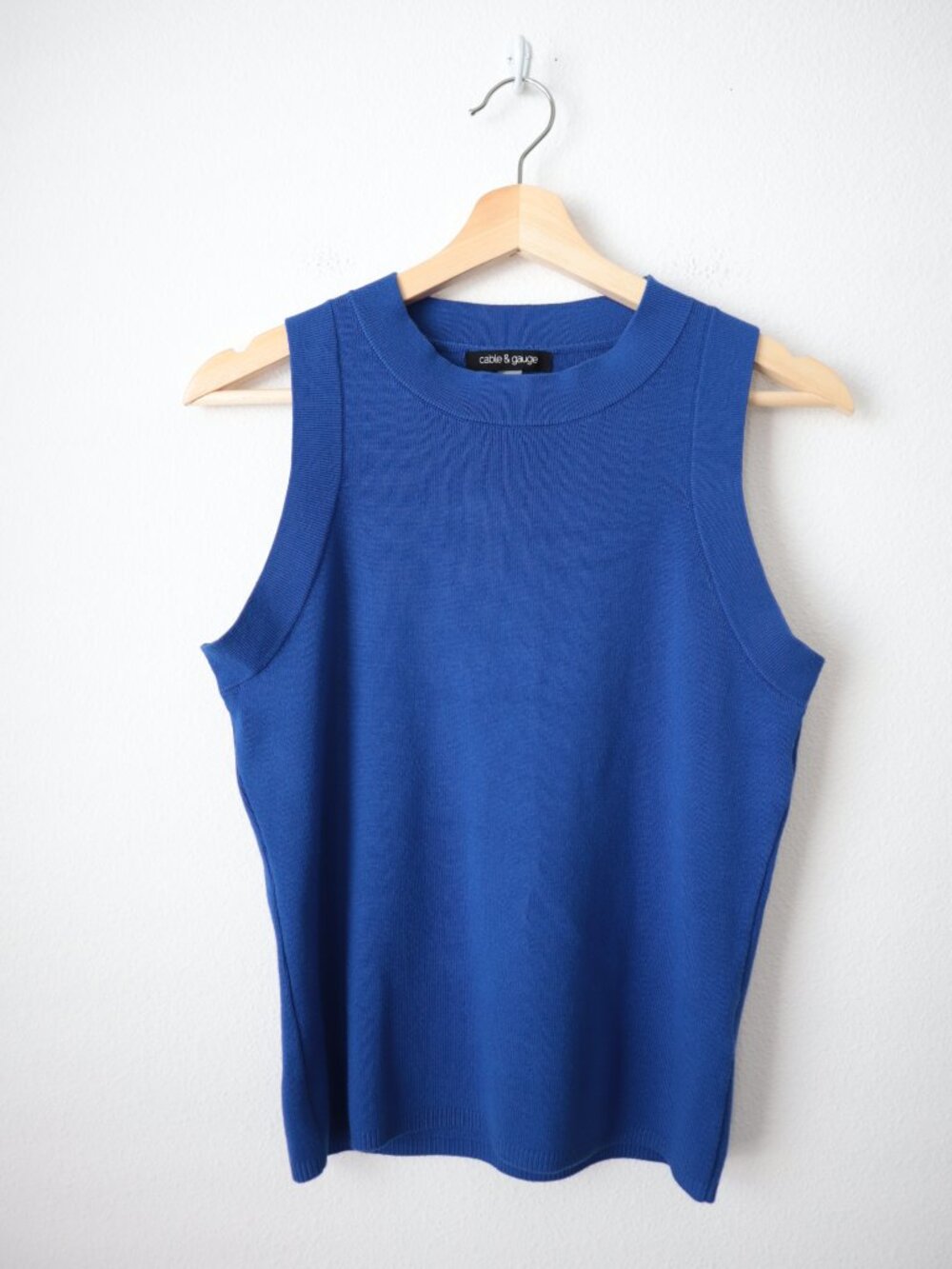 Cable & Gauge Royal Blue Sleeveless Sweater | M